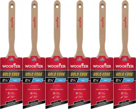 5236-2.5 Wooster 6 Pack Of 2.5 Inch Gold Edge Semi-oval Angle Sash Paintbrush -