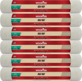 R296-18 Wooster 6 Pack Of 18 Inch 50/50 3/4 Nap Roller Cover -