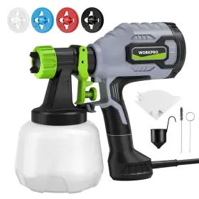 125366 Workpro High Pressure Paint Sprayer 600w 1300ml Hvlp Powerful Electric Spray Gun