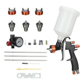 Pqq-003 Xdovet Hvlp Air Spray Gun With 1.4/1.7/2/2.5 Mm Nozzles And Compressor Regulator