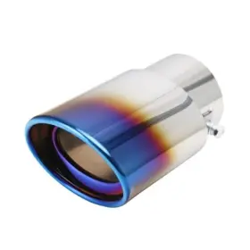 25728 Xikobe Exhaust Tips 2.5 Inch Inlet 3.34 Outlet 5.43 Long Universal Silver-blue-1