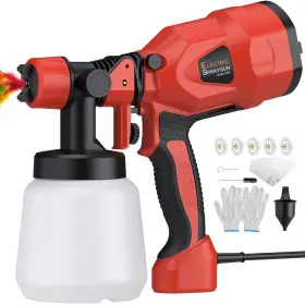 Xopgr301 Xuntop Paint Sprayer 850w Spray Gun With 33oz 1000ml Container 5 Nozzles And 3