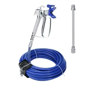 Yaekoo 711221837145 Airless Paint Spray Gun 50ft Hose Swivel Joint 11.8 Inch Extension Rod 517 Tip