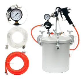 Tek-sh-0204 Yaetek 2-1/2 Gallon Painting Painter Pressure Tank With Spray Gun And 13-feet Dual Hose