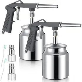 Xie-yaocom-729 Yaocom 2pc 750ml Air Undercoat Spray Gun Truck Bed Liner Rust Proof Cleaning Brush