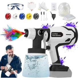 600w Yhucertk 977866789775 Cordless Paint Sprayer Gun 18v Battery Spr