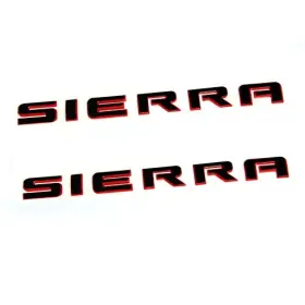 Yoaoo 553729540 2pack Oem Sierra Red Line Emblem 3d Badges Nameplate With Black