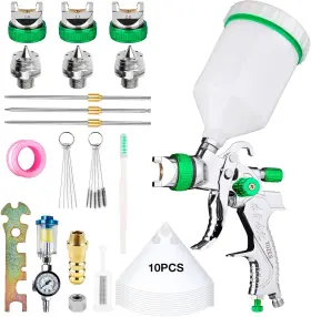 Sprayers-04-green-a Yuzes Hvlp Spray Gun With 1.4/1.7/2.0mm Copper Nozzles Automotive Green A