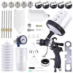 208-5-nozzle Zeinlenx Hvlp Spray Gun With 10pcs 600ml Disposable Paint Cups 5 Nozzles 1.4/1.7/2.0/