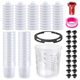 Cup-50-20-pro Zeinlenx Disposable Paint Cups Pro With 50 Lids System 1 Hard Cup Retainer Ring