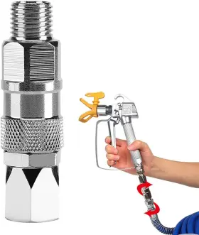 Zhuitu 313049997928 Sprayer Joint 1/4-inch 360 Degrees Rotate Stainless Steel Airless High Pressure