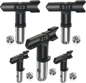 Zhuitu 445018524590 5-pack Reversible Airless Spray Tips 211 313 415 517 623 For Paint Guns &