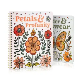 24-118 Zicoto Zic-acoloringbv3 Beautiful Adult Coloring Book Set Of 2 For Relaxation - Funny Swear Words Col