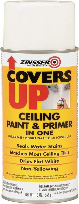 Zinsser 705353850035 Covers Up Stain Sealing Ceiling Paint White 1-13 Ounce