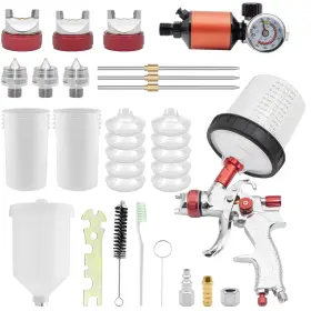 Zosany 762736102754 Hvlp Gravity Feed Spray Gun Automotive Air Paint Kit With 1.4 1.7