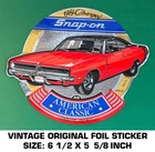 Snap-on 1969 Dodge Charger American Classic-vintage Original Foil Decal Sticker Used. Price: $10.17.