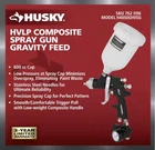 Husky Gravity Feed Composite Hvlp Gun 600CC Cup Paint Sprayer W/gauge New. Price: $85.00.