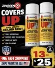 Zinnser, Covers Up Ceiling Paint & Primer One, 2 Pack 13 Oz Flat White- 03688 New. Price: $25.00.