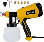 Yattich Paint Sprayer, High Power Hvlp Gun, With 5 Copper Nozzles & 3 Patt New. Price: $29.99.