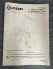 Kobalt Large Gravity Feed Spray Gun Model #SGY-AIR88TZ Instruction Manual Very. Price: $14.99.