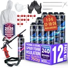 Ixirpro Spray Foam Insulation (12 Pk KIT-26.46OZ) Pack, White New. Price: $303.72.