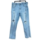 American Eagle Flex Straight Mens 40X32 Cotton Blend Light Wash Blue Distressed Pre-owned. Price: $18.05.