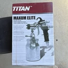 Titan Maxum Elite Pressure Fed Air Spray Gun W/ 0.5 Gal Cup, 2-STAGE Trigger New. Price: $350.00.