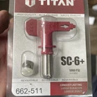 Titan 662-511 SC-6 Airless Tip 662511 5000PSI New. Price: $24.95.