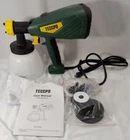 Teccpo TAPS02P Paint Srayer Gun With 4 Nozzles 1300 Ml Capacity Open. Price: $39.99.