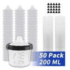 50PCS Cups Disposable Paint Spray Gun Liners And Lid System 200ML 6OZ New. Price: $39.99.