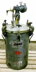 Itw Devilbiss Qmg Galvanized 10 Gallon Paint Tank, Type QS-5001, 14" Diameter Used. Price: $425.00.