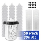 50 Sets 200/600/800ML Disposable Paint Spray Gun Cup Liners Lids Kit New. Price: $40.84.