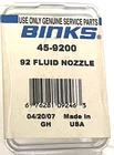 Binks Hvlp Spray Gun Fluid Nozzle 1.2 45-9200 Nib Oem Quality New. Price: $139.50.