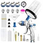 Hvlp Paint Spray Gun 1.4/1.7/2.0/2.5MM Nozzles & Air Compressor Regulator New. Price: $49.99.