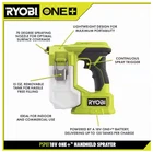 Ryobi PSP01 One+ 18V Cordless Handheld Sprayer (tool Only) Used. Price: $19.95.