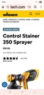 Wagner Stainer 350 Handheld Sprayer, Material Flow Control, 1.5 Qt Cup New. Price: $75.00.