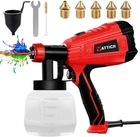 Yattich Paint Sprayer, High Power Hvlp Gun, With 5 Copper Nozzles & 3 Patt New. Price: $25.99.