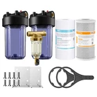 2-STAGE 10" Clear Whole House Water Filter Housing & Spin Down Filtration System New. Price: $108.48.