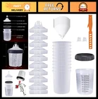 20OZ Disposable Paint Sprayer Gun Kit - 10 Cups, Lids, Strainers & Stirrer New. Price: $39.59.