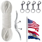 50FT Flag Halyard Kit W/ Cleat & 4 Swivel Snap Clips For 25FT Outdoor Poles New. Price: $24.87.