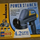 Wagner Power Stainer 120 Handheld Sprayer, 4.2 Gph, Qt Cup, Ac New. Price: $44.95.