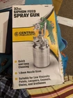 Central Pneumatic 32OZ Siphon Feed Spray Gun 1.8MM Nozzle Open. Price: $35.00.