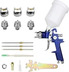 Hvlp Spray Gun With Replaceable 1.4MM 1.7MM 2.0MM Nozzles Needle Cap Blue New. Price: $38.34.