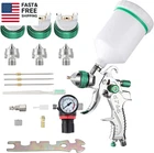 Professional Hvlp Spray Gun Set Gravity Feed Air With 1.4, 1.7, 2.0M New. Price: $70.42.