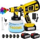 Cordless Paint Sprayer With Battery 2 Of 4000MAH, 5 Nozzles & 3 Adjustable New. Price: $69.42.