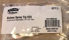 South Main Hardware Airless Spray Tip 523, 0.023" Diameter/ 10" -12" Fan New. Price: $10.95.