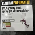 New Central Pneumatic Hvlp Gravity Feed Spray Gun W/ Regulator In Box #62381. Price: $26.59.