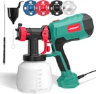 Hychika Paint Sprayer, 700W Hvlp Electric 1200ML Tank 4 Nozzles New. Price: $162.01.