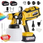 Mechloom 700W Cordless Paint Sprayer Hvlp 2X4.0AH Battery 3 Brass Nozzles New. Price: $94.99.