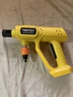Teetok Yellow Cordless Handheld Pressure Washer Cleaner Sprayer Open. Price: $12.00.